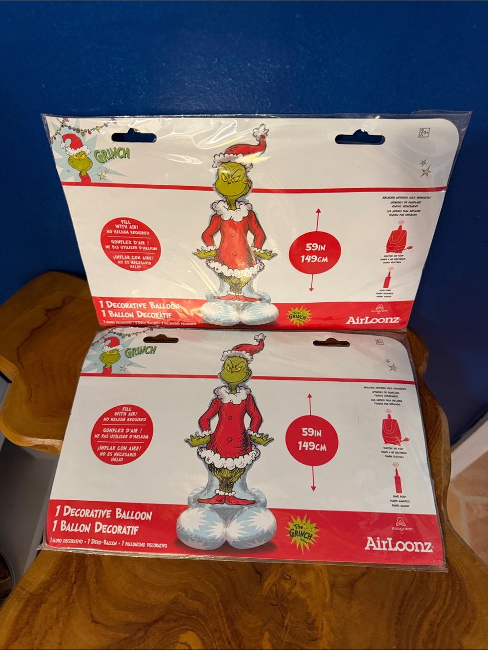NWT Set of 2 Anagram AirLoonz 59-inch Grinch balloon